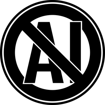das Bild zeigt AI als Verbotsschild an